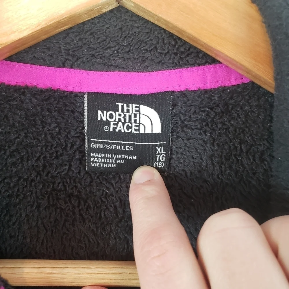 The North Face‎ Banderitas Fleece Jacket Gray Girls Size Extra Large